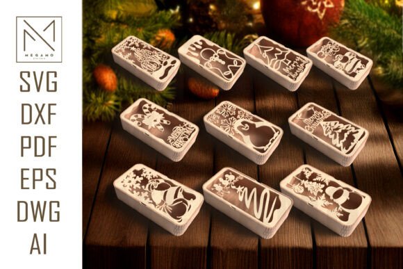10 Layered 3D Laser Cut Holiday Box Svg