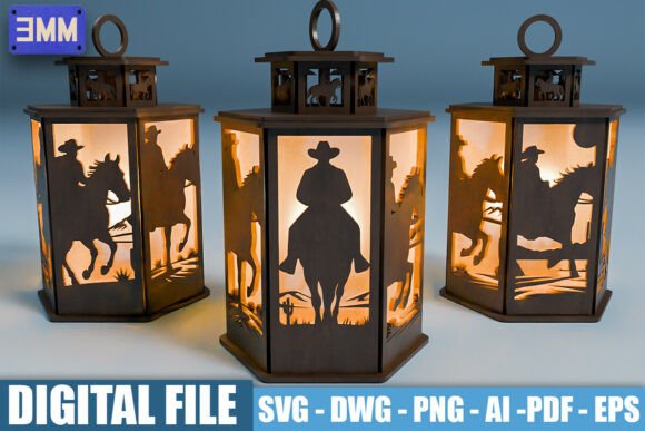 3D Cowboy Lantern Laser Cut Files Review