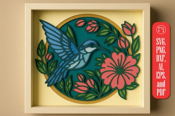 3D Hummingbirds Shadow Box SVG Cut File Review