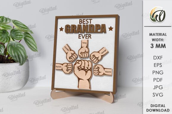 3D Personalized Father s Day Sign for Laser Cutting