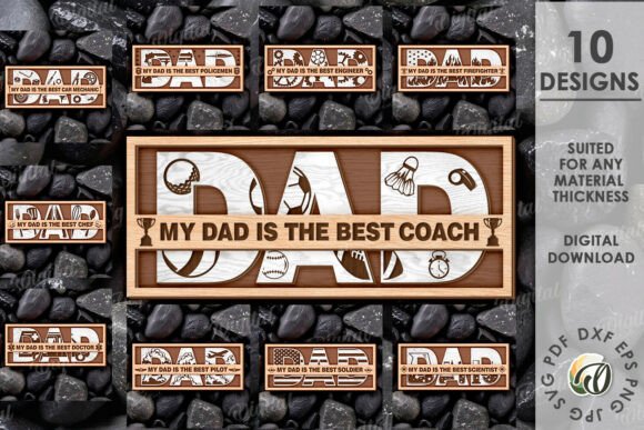 3D Personalized Gifts for Dad Bundle: Laser Cutting & Father S Day Branding