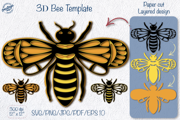 Bee Layered 3D Template for Cricut: A Shapes Review