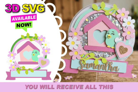 Birds Shaker Cake Toppers 3D SVG
