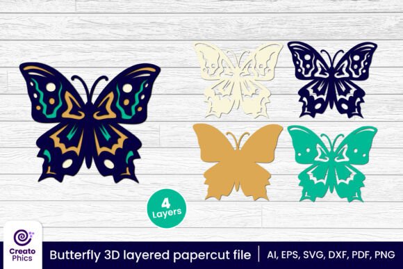 Decorative Butterfly 3D Layered Papercut: A 3D SVG Review for Other Craft Uses