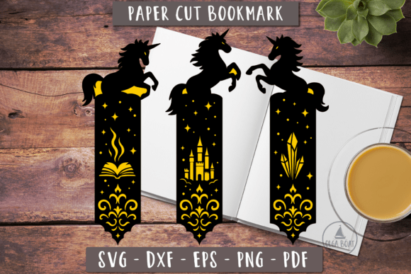 Fairy Bookmarks SVG 3d Fantasy Unicorn Graphics
