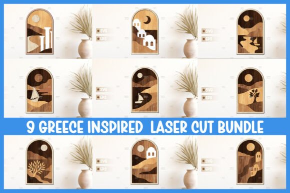 Greek Landscapes 3D Layered Laser Cut Wall Decor