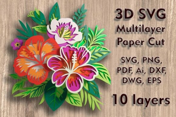 Hibiscus 3D SVG Multilayer Paper Cut File Review