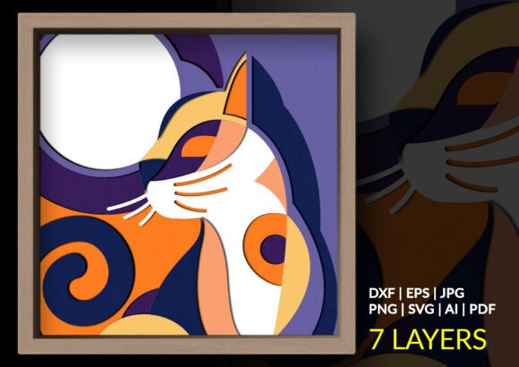 Modern Abstract Cat Moon 3D Shadow Box: A Designer’s Review for Real Projects