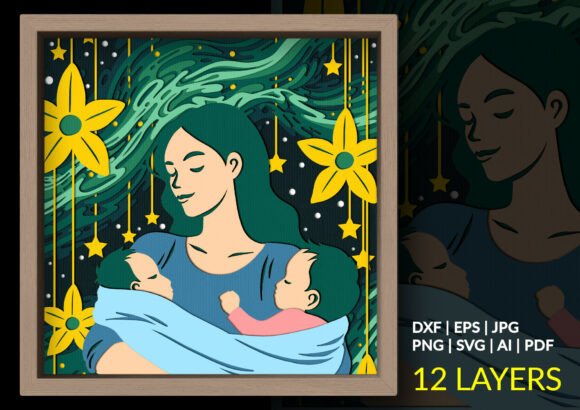 Mother and Child Love 3D Shadow Box SVG Review