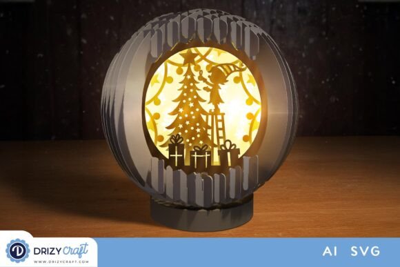 Tiny Child with Christmas Tree 3D Pop Up SVG Review